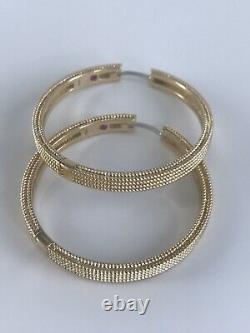 New Authentic Roberto Coin 18kt yellow gold 30mm Symphony Barocco hoop earrings