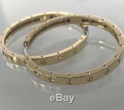 New Authentic Roberto Coin 18kt yellow gold Symphony Pois Mois Hoop Earrings