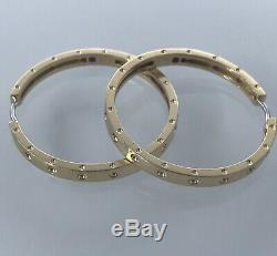 New Authentic Roberto Coin 18kt yellow gold Symphony Pois Mois Hoop Earrings