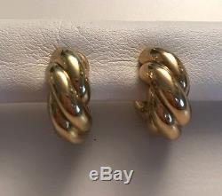 New Authentic Roberto Coin 18kt yellow gold Thick Rope Hoop earrings