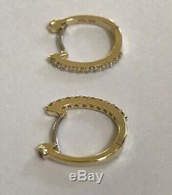 New Authentic Roberto Coin 18kt yellow gold baby diamond 0.20 ct hoop earrings