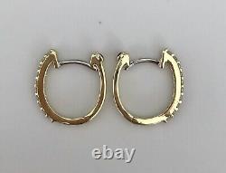 New Authentic Roberto Coin 18kt yellow gold diamond 0.20 ct hoop earrings