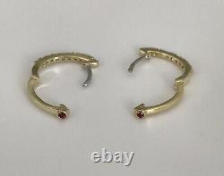 New Authentic Roberto Coin 18kt yellow gold diamond 0.20 ct hoop earrings