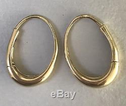 New Authentic Roberto Coin 18kt yellow gold oval thick hoop earrings