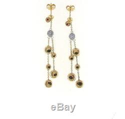 New Authentic Roberto Coin Classic 18kt yellow gold Dangling diamond earrings