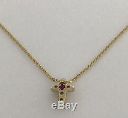 New Authentic Tiny Treasures Diamond Baby Cross Necklace by Roberto Coin