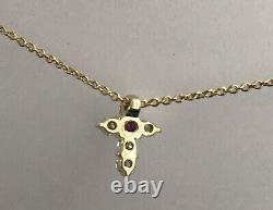 New Authentic Tiny Treasures Diamond Baby Cross Necklace by Roberto Coin