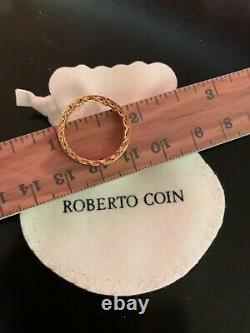 New Roberto Coin 18K Rose Gold Symphony Golden Gate Ring Size 6.75