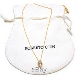 New Roberto Coin 18K Yellow Gold New Barocco Diamond Pendant 18 Necklace