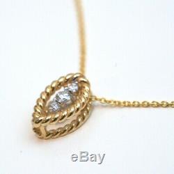 New Roberto Coin 18K Yellow Gold New Barocco Diamond Pendant 18 Necklace