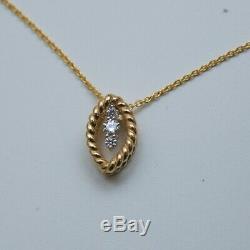 New Roberto Coin 18K Yellow Gold New Barocco Diamond Pendant 18 Necklace