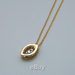 New Roberto Coin 18K Yellow Gold New Barocco Diamond Pendant 18 Necklace