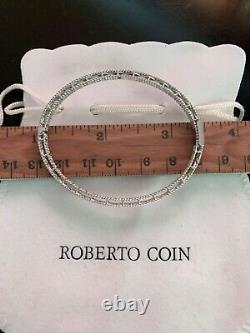 New Roberto Coin 18K white gold Symphony Barocco Princess bangle bracelet