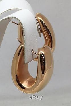 New Roberto Coin Hoop 18k Rose Gold Earrings Italy