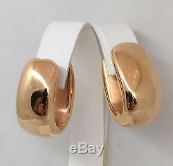 New Roberto Coin Hoop 18k Rose Gold Earrings Italy