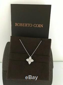 New! Roberto Coin Princess Flower Diamond Pendant White Gold Now Sold Out