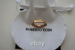 New Roberto Coin Symphony Princess Band Ring 18K Rose Gold Size 6.5