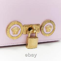 New VERSACE 2018 Tribute Icon pink gold Medusa coin Greca chain crossbody bag