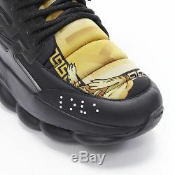 New VERSACE KITH Chain Reaction black gold baroque Medusa coin sneaker EU44