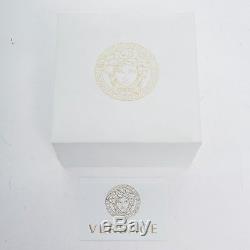 New VERSACE brushed gold Medusa baroque medallion coin triple chain bracelet