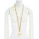 New VERSACE polished gold Medusa medallion triple halo chunky chain necklace