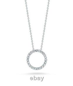 Nib Roberto Coin Tiny Treasure Circle 18k White Gold Diamond Necklace $640