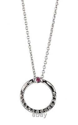 Nib Roberto Coin Tiny Treasure Circle 18k White Gold Diamond Necklace $640