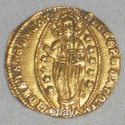 Nice 1400-13 Gold Coin Venice Italy Ducat or Zecchino Michele Steno Fr. 1230 XF+