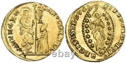 Nice 1709-22 Gold Coin Venice Italy Zecchino Ducat Giovanni Corner II KM 481 XF+