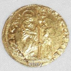 Nice 1709-22 Gold Coin Venice Italy Zecchino Ducat Giovanni Corner II KM 481 XF+