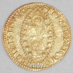 Nice 1722-32 Gold Coin Venice Italy Zecchino Ducat Alvise Mocenigo III KM 517