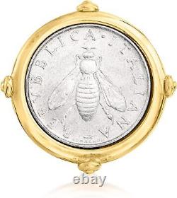 Original Italian 18K Gold Over Sterling Genuine 2-Lira Bumblebee Coin Ring-Gift