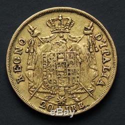 Pièce or Italie 20 lire Napoléon Ier 1811 Milan Napoleon gold coin Italy Rare