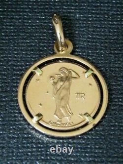 Pietro Giampaoli Virgo Zodiac Unoaerre Angel 18KT Rose Gold Coin Pendant