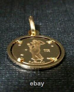 Pietro Giampaoli Virgo Zodiac Unoaerre Angel 18KT Rose Gold Coin Pendant