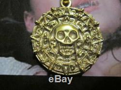 Pirates Caribbean AZTEC SKULL COIN made Yellow Gold 18 K- handicraft