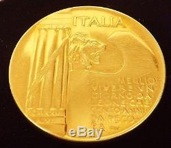 RARE 14kt GOLD WORLD WAR II ITALY Il DUCE MUSSOLINI PATTERN FANTASY COIN MEDAL