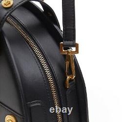 RARE! VERSACE 2018 Runway! Black Gold Medusa Coin Large Bowling Satchel Bag