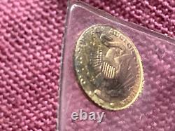 RARE VINTAGE 8K Solid Gold COIN miniature Gold coin JFK & bob Kennedy