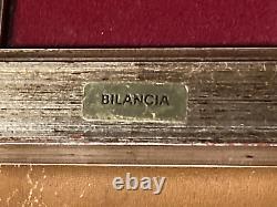 RARE VINTAGE 8K Solid Gold COIN wood frame miniature France 5 Franck