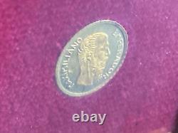 RARE VINTAGE 8K Solid Gold COIN wood frame miniature Gold coin Maximillian Emp