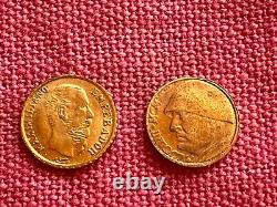 RARE VINTAGE LOT 8K Solid Gold COINS miniature Kingdoms (Italy & Mexico)