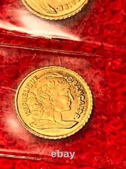 RARE VINTAGE LOT 8K Solid Gold COIN N. 2 miniature Gold coins FRANCE