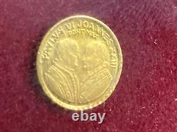 RARE VINTAGE LOT 8K Solid Gold COIN miniature Gold coin Pope Paul VI-John XXIII