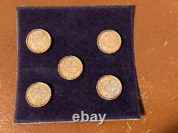 RARE VINTAGE LOT 8K Solid Gold COIN miniature Gold coins American Dollar