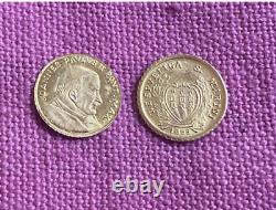 RARE VINTAGE LOT 8K Solid Gold COIN miniature Gold coins Pope & St Marine