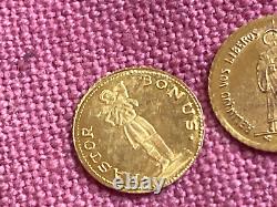 RARE VINTAGE LOT 8K Solid Gold COIN miniature Gold coins Pope & St Marine