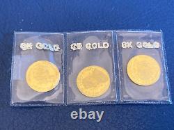 RARE VINTAGE LOT 8K Solid Gold COIN miniature Gold coins South Africa & Holland