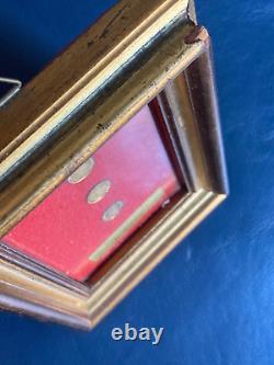 RARE VINTAGE LOT 8K Solid Gold COIN wood frame miniature KINGDOM & POPES