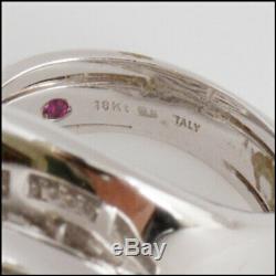 RDC10615 Authentic Roberto Coin 18K White Gold Pave Diamond Swirl Ring